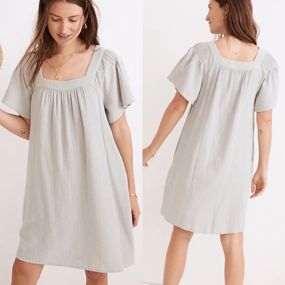 Madewell Lightspun square neck mini dress Sz large
